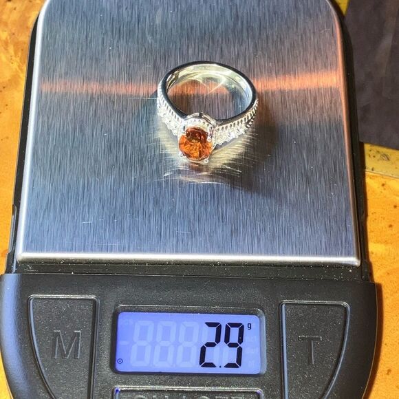 Natural Citrine Sterling Silver Ring Size 5 - Picture 9 of 9